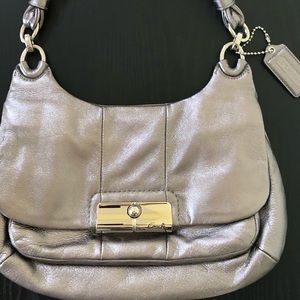 New Coach Metallic Silver Shoulder handbag.
